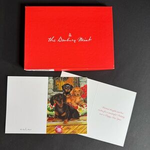 (25) The Danbury Mint 5x7 Dachshund Holiday Cards with envelopes Christmas
